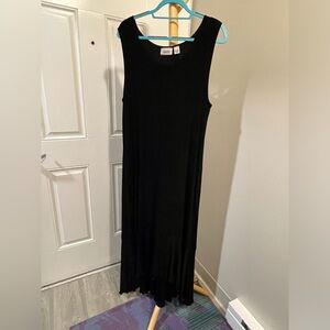 Elegant Chico's Travelers Black Sleeveless Maxi Dress Cruise Beach Evening Knit